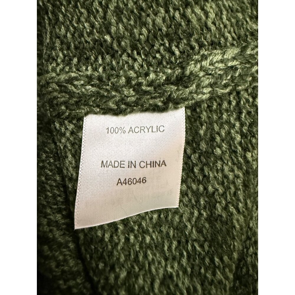 Appleseed's green sweater with white trim and decorative buttons NWOT XL - Picture 6 of 8